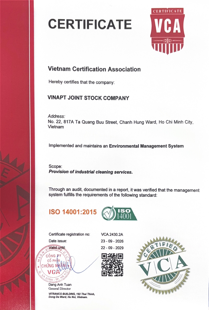 Chứng chỉ ISO 5